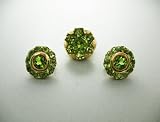 18k Gold Peridot Tiito Pedrini Ring and Earrings