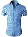 H2H Mens Casual Slim Fit Button Down Short Sleeve Shirts Of Various Colors