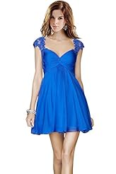 Pleated Open-Back Chiffon Short  Dress