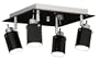 Black Glass 4-Light Energy Efficient Ceiling Fixture