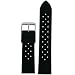 Watch Band Silicone Rubber&nbsp;Black Breathable Strap Waterproof Stainless Buckle 20 millimeters