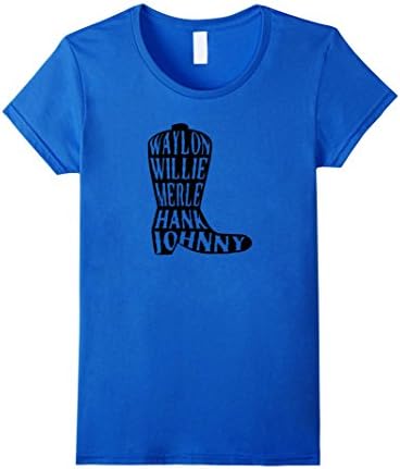 Women's Country Music Cowboy Boot T-Shirt for Fans, Cute and Country XL Royal Blue