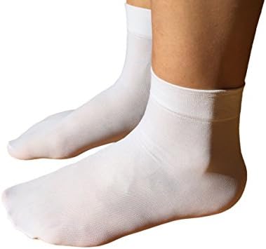 Womens Colorful Anklet Socks, 50 Denier, 8 Pair Pack (White)