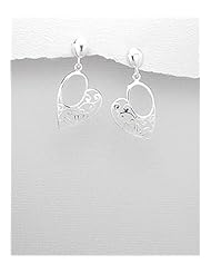 Heart Earrings In 92.5 Sterling Silver