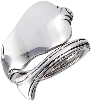 .925 Sterling Silver Classic Cast Spoon Style Wrap Ring - Size 8