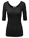 JJ Perfection Women's Basic 3/4 Sleeve Scoopneck T-Shirt