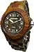 Tense Wood Mens Watch Two-Tone Date Time Hypoallergenic G4100GS Roman Numeral RNDF Dark Face
