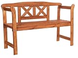 Garden Bench - Made Of Spruce Wood, weatherproof glazed Cherry, Size: 125 x 75 x 40 cm