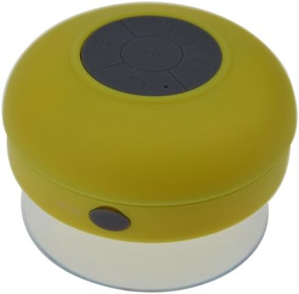 Baxia Water Resistant ABS Bluetooth 3.0 Shower Speaker, Handsfree Portable Wireless Waterproof Speakerphone with Built-in Mic, Control Buttons and Dedicated Suction Cup for Showers, Bathroom, Pool, Boat, Car, Beach, & Outdoor Use, Works for Iphone 5 6 Plus, Ipad Mini, Ipad 4/3/2, Itouch, Blackberry, Nexus, Samsung and Other Smart Phones and Mp3 Players (Yellow)
