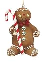 Candy Fantasy Gingerbread Man with Candy Cane Christmas Ornament