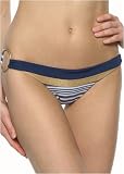 Vitamin A Midnight Sparkle Stripe superstar bikini brief with ring detail