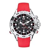 Nautica Men's Chronograph Watch A31509G NST Yachtimer Red Rubber Strap, Chronograph Date Alarm Functions