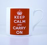 Keep Calm and Carry On Bone China Mug 16 oz Drinkware for Coffee Cups, Breakfast Cups, Teacups or Chocolate Cups