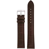 Watch Band Genuine Leather Extra Long Dark Brown Alligator Grain 24 millimeter Tech Swiss