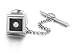Diamond Tie Tac in Stainless Steel with Black Enamel Inlay and .03ct Genuine Diamond accent. Keeps tie secure.