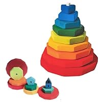 Small Geometric Shape Rainbow Stacking Tower, 9 Pieces