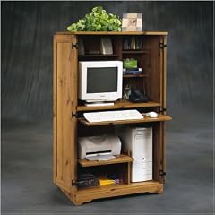 Cheap Sugar Creek Computer Armoire in Spiced Pine