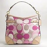 Coach Signature Colette Scarf Print Shoulder Hobo Bag Purse 16441 Pink