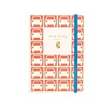 Orla Kiely Car Notebook with Travel Stickers, 5.75 x 8.125 Inches, 128 Pages - 64 Ruled, 32 Graph, 32 Blank, Red (19452)