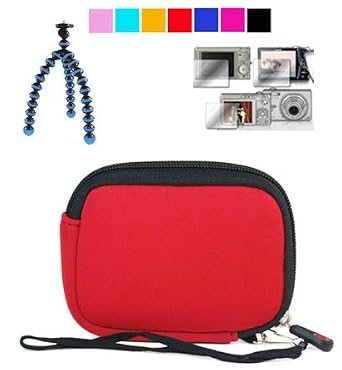4 inch Camcorder Case for Panasonic TA1 Ultrathin HD Pocket Camcorder with Screen Protector and a 6 inch Blue Tripod for Panasonic TA-1