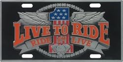 Live to Ride & Ride to Live Heavy-Duty Color Pewter License Plate