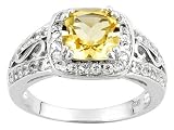 1.94CT CITRINE AND .88CTW WHITE TOPAZ STERLING SILVER RING NOT SIZEABLE
