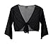 eVogues Plus Size Sexy White Sheer Front Tie Bolero Shrug