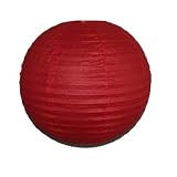 Party Paper Lantern-Round 12"-Luau Supplies- Oriental/Chinese Lamps - Red