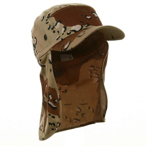 Desert Camo Cap Sun Protection Foreign Legion Flap Hat, New, Free