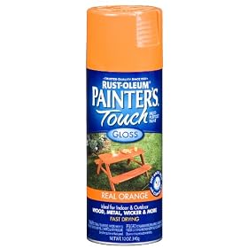 Rust-Oleum 249095 Painter's Touch Multi-Purpose Spray Paint, Gloss Real Orange, 12-Ounce