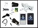 12 Piece Value Combo Accessory Bundle Kit: Black and Clear Silicone Skin Case Cover + Auto Car Charger + Travel Charger + USB Data Cable + Portable Mini Speaker + White Stereo Headset + Screen Protector, and more For your iRiver E100 4GB 8GB