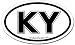 Kentucky KY Black and White Car Bumper Sticker Decal Oval