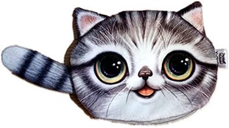 Coin Purse Lifelike Cat Face Bag Zipper Case Coin Purse Coin Wallet(Super Cute, Lifelike)