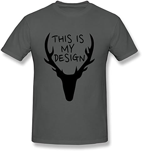 SusanMarket Men's Design Deer Cotton Round Collar T Shirt,M,DeepHeather