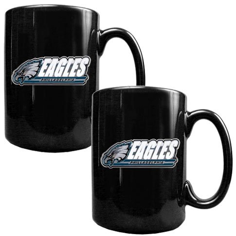 NFL Philadelphia Eagles Two Piece Black Ceramic Mug Set