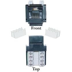 Cat5e Keystone Jack, Black, RJ45 Female to 110 Punch Down