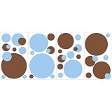 Roommates Just Dots Appliqué - Blue/ Brown