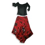 Monkey Wear - Girls Long Sleeve Skirt Set, Black, Red