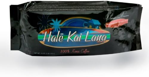 Hale Kai Lana, 100% Kona Coffee, Medium Roast, 1 lb. (16 oz), Whole Bean