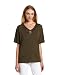 Jones New York Women’s Beads And Pleating V-Neck Tee
