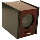 Watch Winder For Single Automatic Watch with Built in IC Program For Large Watch Cherry Black Finish