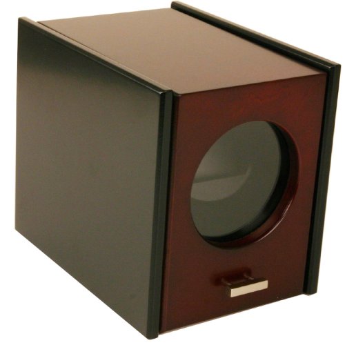 Watch Winder For Single Automatic Watch with Built in IC Program For Large Watch Cherry Black Finish