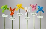 665　木製バード風車ピック　6本セット