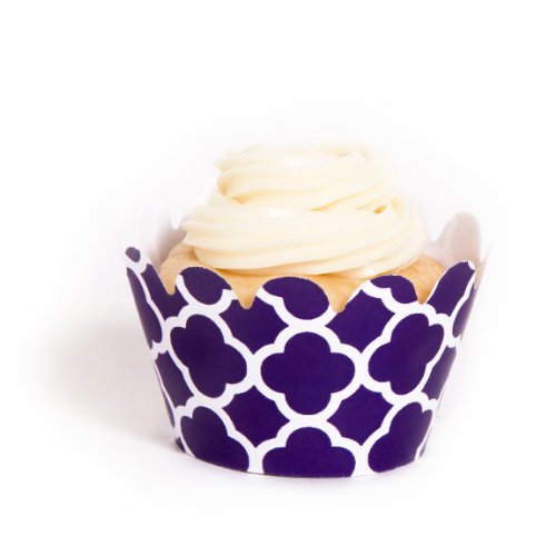 Dress My Cupcake Mini Royal Purple Spanish Tile Cupcake Wrappers, Set of 18