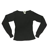 So Nikki - Girls Long Sleeve Waffle Weave Top, Black