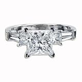 1.70 CT E VS1 PRINCESS DIAMOND RING 18k WHITE GOLD
