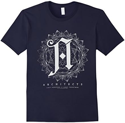 Men's Architects Mandala Banded Collar Short Sleeve T-Shirt Medium Navy