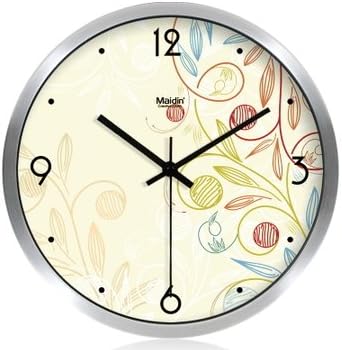 JustNile Gardenesque Round 12-inch Quiet Wall Clock - Fall Leaves