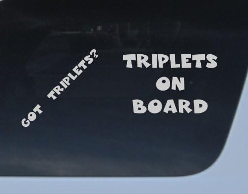 GET 2 decals Got Triplets? and Triplets on Board Gray Car Auto Window Sticker boy girl baby