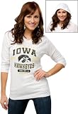 Iowa Hawkeyes Women's White 3/4 Sleeve Hooded Slub Knit Tee